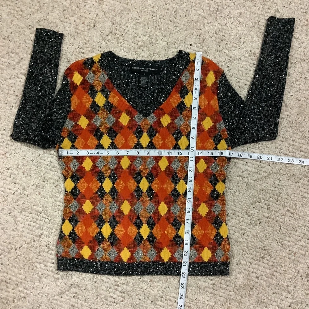 ADRIENNE VITTADINI Argyle Tweed Sweater 175